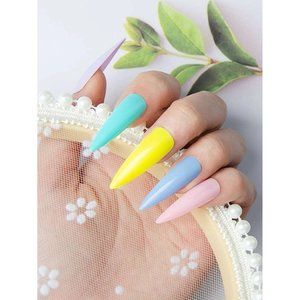 100 Pieces Stiletto Shaped Press On Nail